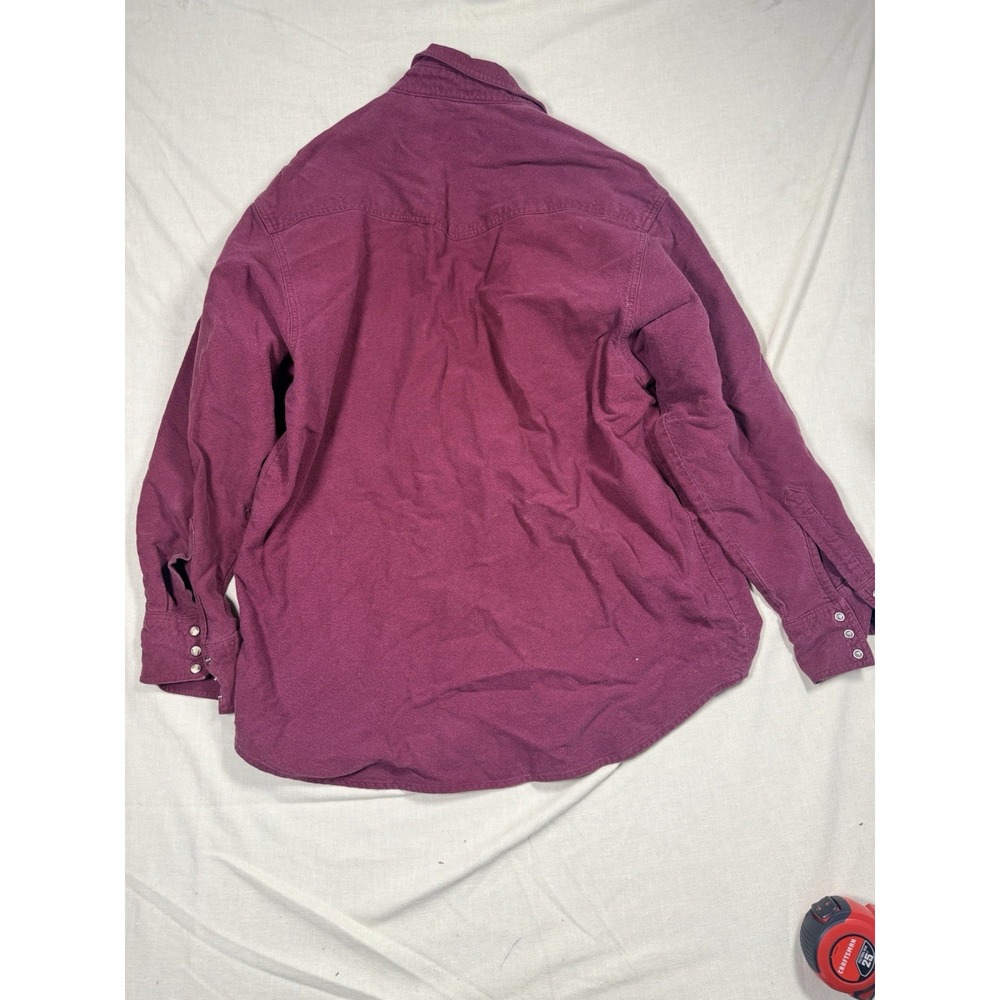 Vintage Moose Creek Western Shirt Mens XL Burgundy Pearl Snap 100% Cotton - Picture 6 of 6